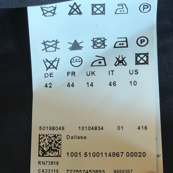 HUGO BOSS Black Midi Sheath Dress Women’s Size 10 Virgin Wool - Picture 12 of 15